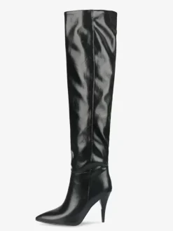 Bottes Souples Pour Femmes Bottes Mi-Mollet À Bout Pointu Talon Aiguille Chic