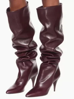 Bottes Souples Pour Femmes Bottes Mi-Mollet À Bout Pointu Talon Aiguille Chic