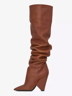 Bottes souples pour femmes cuissardes à talons hauts à bout pointu
