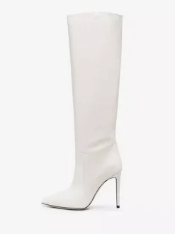 Bottes à Talons Hauts Femme en Cuir Synthétique avec Bout Rond Unicolore