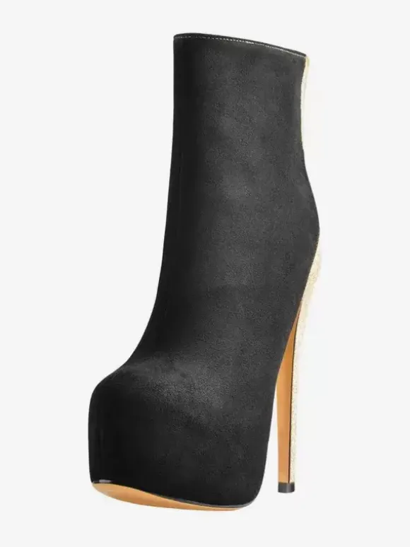 Bottines à lacets léopard pour femmes bottes à fermeture éclair en cuir PU bout rond talon aiguille