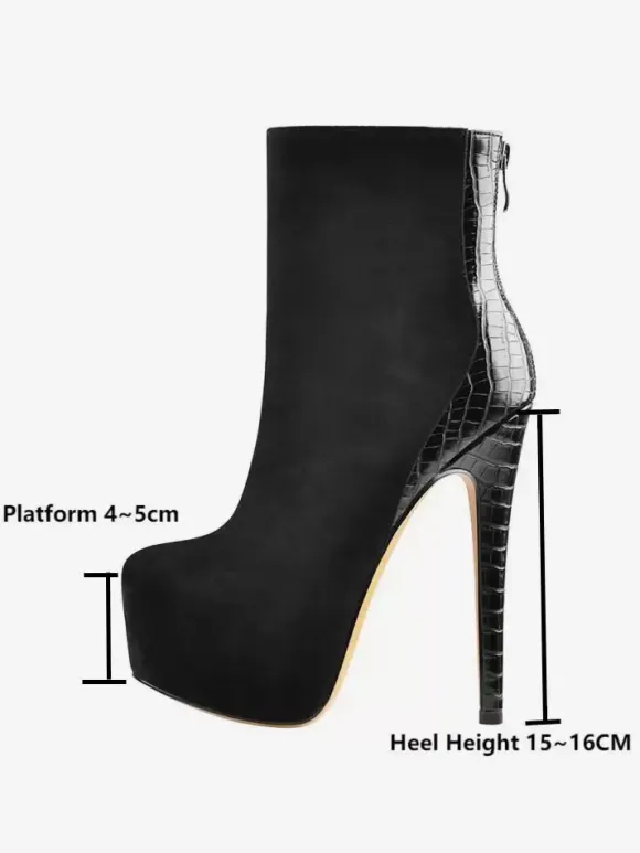 Bottines à lacets léopard pour femmes bottes à fermeture éclair en cuir PU bout rond talon aiguille