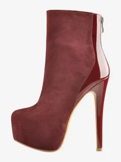 Bottines à lacets léopard pour femmes bottes à fermeture éclair en cuir PU bout rond talon aiguille