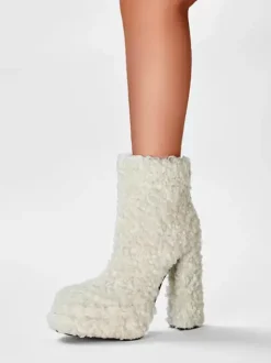 Bottines À Plateforme Bout Rond Bottes Chaussures Femme À Talons Épais