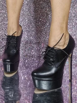 Bottines à talon aiguille en cuir PU à bout rond chaussures femmes