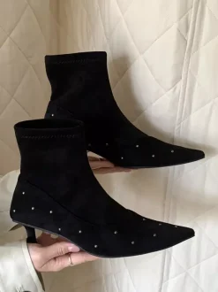 Bottines à talons aiguilles et bout pointu pour femme