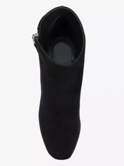 Bottines à Talons Hauts à Zip en Cuir Synthétique Unicolore
