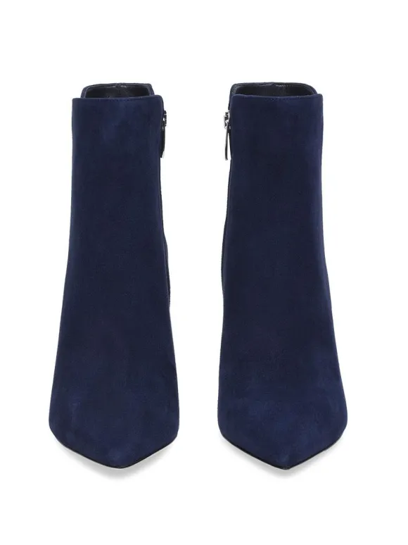 Bottines à Talons Hauts à Zip en Cuir Synthétique Unicolore