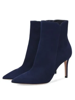 Bottines à Talons Hauts à Zip en Cuir Synthétique Unicolore