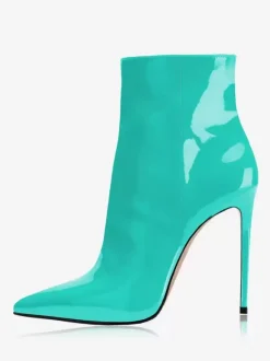 Bottines À Talons Hauts Aiguilles Femmes Bottes À Bout Pointu Roses