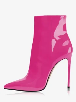 Bottines À Talons Hauts Aiguilles Femmes Bottes À Bout Pointu Roses