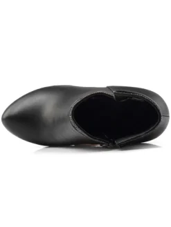 Bottines à Talons Hauts Plate-Forme Strass Rouges Zip Up Bottines Pour Femmes