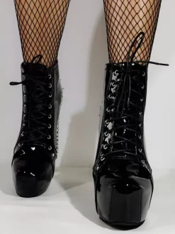 Bottines à talons épais et bout rond pour femmes