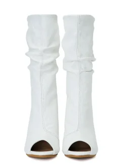 Bottines blanches Peep Toe Talon haut Sandale Booties US 5.5-12.5
