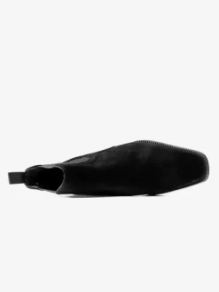 Bottines Chelsea en daim gris pour hommes Bottines à bout rond en cuir