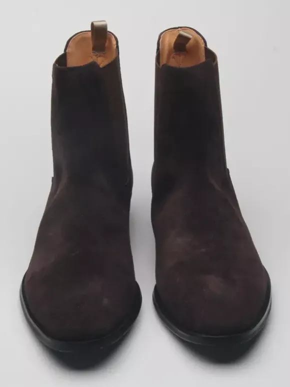 Bottines Chelsea en daim pour homme bout rond à enfiler.