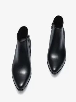 Bottines Chelsea pour hommes en cuir de vachette chic bottines courtes noires