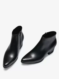Bottines Chelsea pour hommes en cuir de vachette chic bottines courtes noires