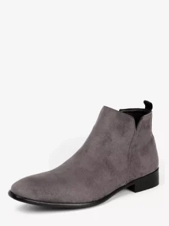 Bottines Chelsea pour hommes bout rond à enfiler plates à la cheville