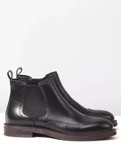 Bottines Chelsea pour hommes bout rond style britannique à la cheville