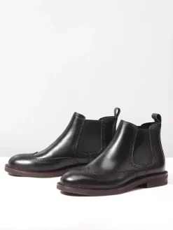 Bottines Chelsea pour hommes bout rond style britannique à la cheville