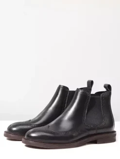 Bottines Chelsea pour hommes bout rond style britannique à la cheville