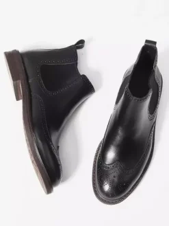 Bottines Chelsea pour hommes bout rond style britannique à la cheville