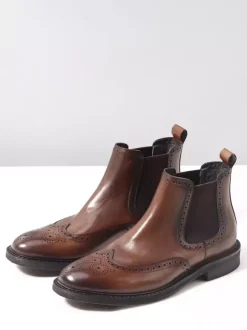 Bottines Chelsea pour hommes bout rond style britannique à la cheville