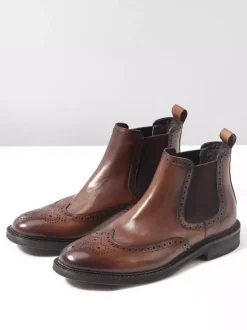 Bottines Chelsea pour hommes bout rond style britannique à la cheville