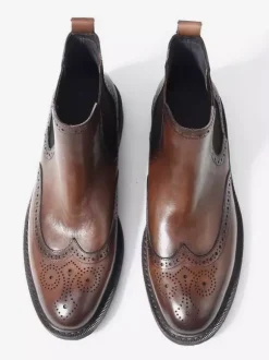 Bottines Chelsea pour hommes bout rond style britannique à la cheville