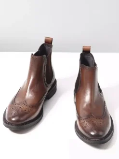 Bottines Chelsea pour hommes bout rond style britannique à la cheville
