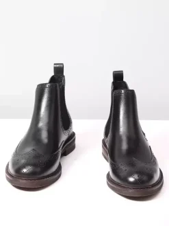 Bottines Chelsea pour hommes bout rond style britannique à la cheville