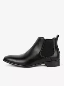 Bottines Chelsea pour homme bout carré à enfiler plates habillées à la cheville