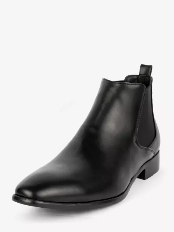 Bottines Chelsea pour homme bout carré à enfiler plates habillées à la cheville