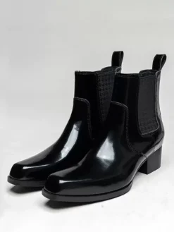 Bottines Chelsea pour hommes en cuir de vachette chic bottines courtes noires