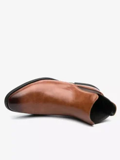 Bottines Chelsea pour homme bout pointu fines en cuir à talon bas