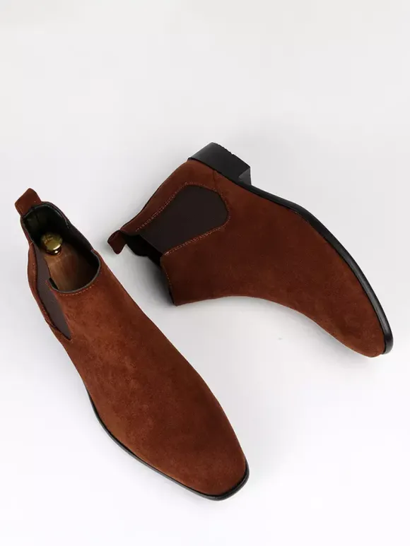 Bottines Chelsea pour hommes bout rond style décontracté