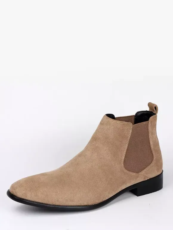 Bottines Chelsea pour hommes bout rond style décontracté