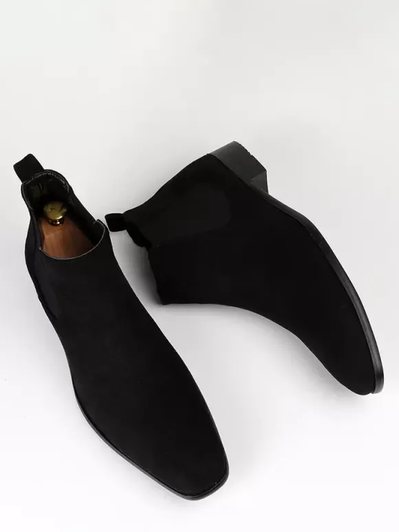 Bottines Chelsea pour hommes bout rond style décontracté