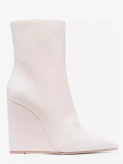 Bottines compensées noires à bout pointu et fermeture éclair pour femmes
