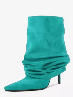Bottines en daim pour femmes bout pointu style souple