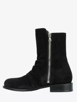 Bottines en daim pour homme bout rond fermeture éclair