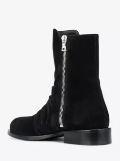 Bottines en daim pour homme bout rond fermeture éclair