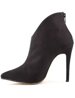 Bottines jaunes en daim à talons hauts et bout pointu fermeture éclair pour femmes
