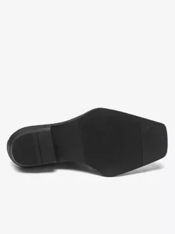 Bottines noires à bout carré et talon compensé clouté pour hommes