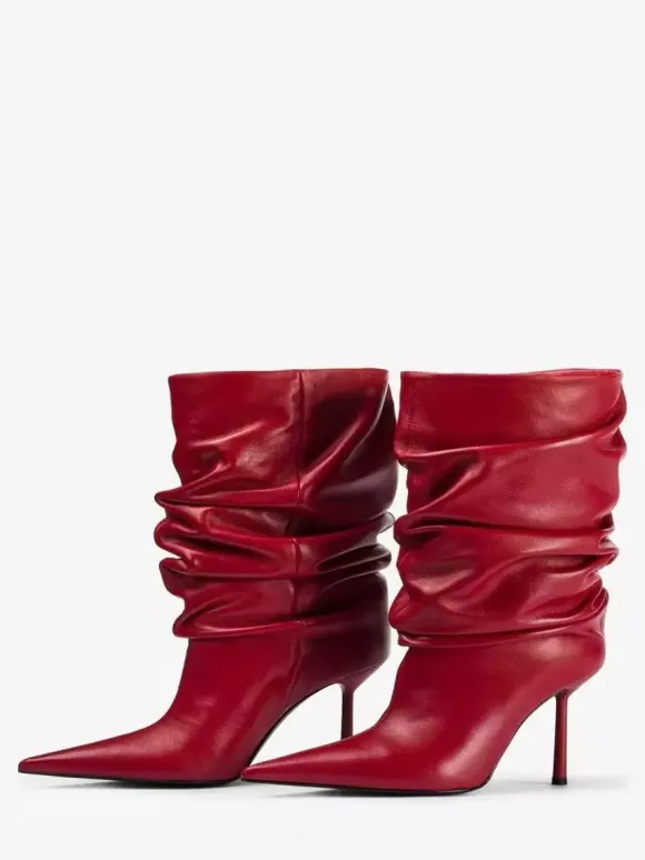 Bottines noires à bout pointu et talons hauts pour femmes