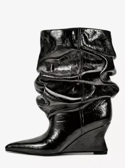 Bottines pour femmes à bout pointu et talon compensé