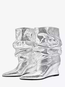 Bottines pour femmes à bout pointu et talon compensé