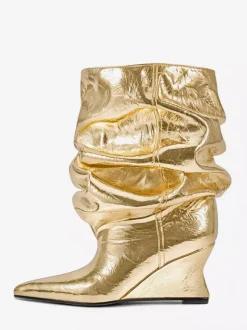 Bottines pour femmes à bout pointu et talon compensé