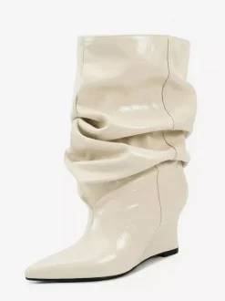 Bottines pour femmes à bout pointu et talon compensé